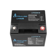 Аккумулятор Extralink LiFePO4 60Aч 12,8 В, BMS цена и информация | Аккумуляторы | hansapost.ee