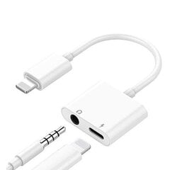 Kahekordne adapter iPhone Lightning - 3,5 mm kõrvaklappide ja laadija jaoks hind ja info | Mobiiltelefonide kaablid | hansapost.ee