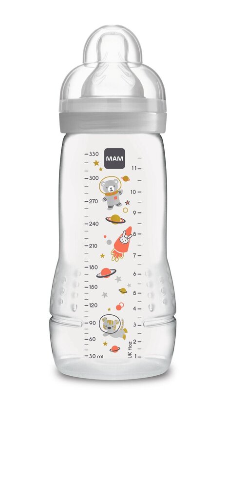 MAM-pudel Easy Active, 4 kuud +, 330 ml, neutral цена и информация | Lutipudelid ja tarvikud | hansapost.ee