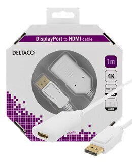 Deltaco DP-HDMI37-K, DPHDMI, 1 m цена и информация | Juhtmed ja kaablid | hansapost.ee