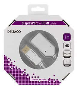 Deltaco DP-HDMI37-K, DPHDMI, 1 m hind ja info | Juhtmed ja kaablid | hansapost.ee
