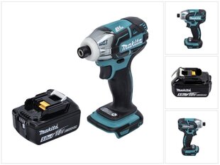 Аккумуляторный ударный шуруповерт Makita DTW 141 T1, 18 В, с аккумулятором и без блока для зарядки цена и информация | Дрели и шуруповёрты | hansapost.ee