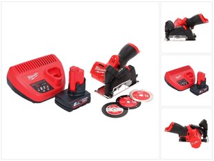 Аккумуляторная дисковая пила Milwaukee M12 FCOT-601, 12 В с аккумулятором и блоком для зарядки цена и информация | Пилы, циркулярные станки | hansapost.ee