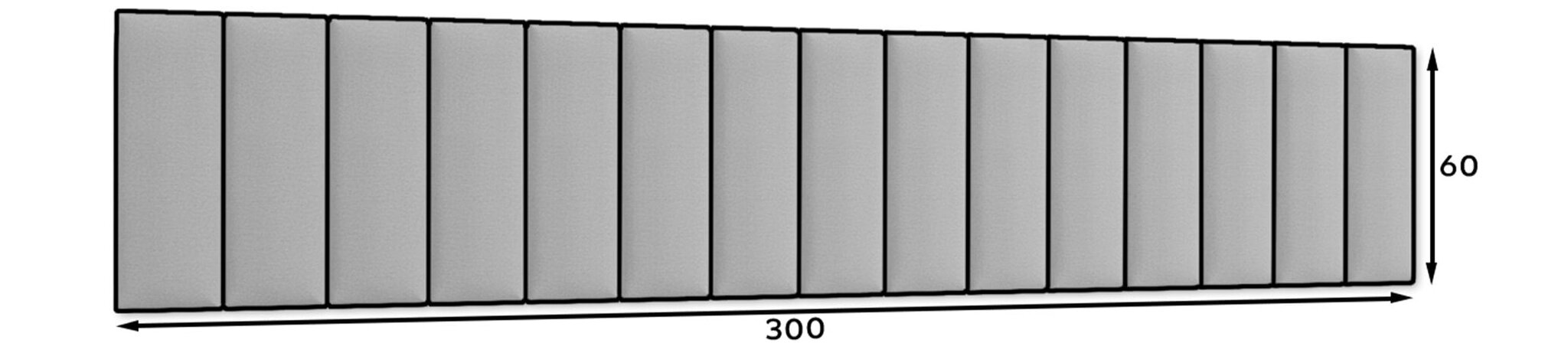 Pehmete seinapaneelide komplekt Eltap Quadratta, 300x60 cm, hall hind ja info | Pehmed seinapaneelid | hansapost.ee