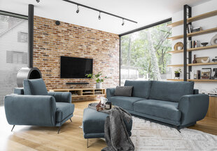 Комплект мягкой мебели из 3-х частей Eltap Megis, синий цвет цена и информация | Комплекты мягкой мебели | hansapost.ee