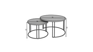 Комплект кофейных столиков ADRK Furniture Etta, черный/золотой цвет цена и информация | Журнальные столики | hansapost.ee