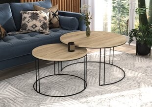Diivanilaua komplekt Adrk Furniture Etta, helepruun/must hind ja info | Diivanilauad | hansapost.ee