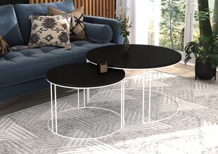 Diivanilaua komplekt Adrk Furniture Etta, must/valge hind ja info | Diivanilauad | hansapost.ee