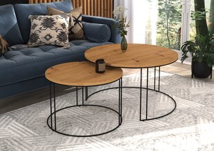 Diivanilaua komplekt Adrk Furniture Etta, pruun/must цена и информация | Журнальные столики | hansapost.ee