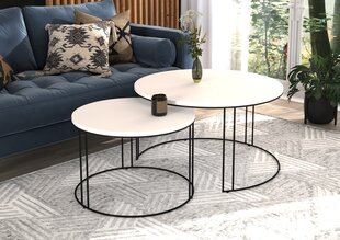 Комплект кофейных столиков ADRK Furniture Etta, белый/черный цвет цена и информация | Журнальные столики | hansapost.ee