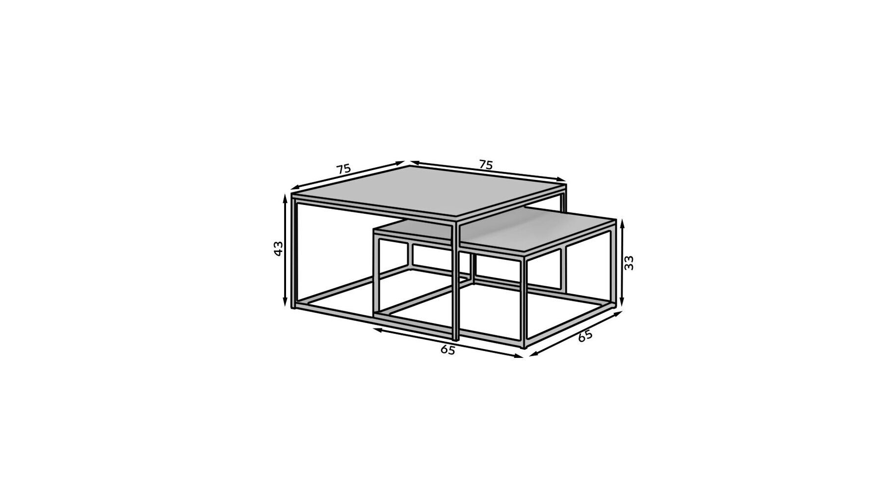 Diivanilaua komplekt Adrk Furniture Kama, pruun/valge цена и информация | Diivanilauad | hansapost.ee