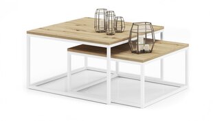 Комплект кофейных столиков ADRK Furniture Kama, коричневый/белый цвет цена и информация | Журнальные столики | hansapost.ee