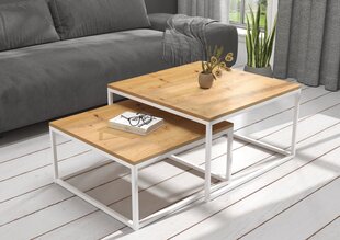 Комплект кофейных столиков ADRK Furniture Kama, коричневый/белый цвет цена и информация | Журнальные столики | hansapost.ee