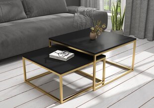 Комплект кофейных столиков ADRK Furniture Kama, черный/золотой цвет цена и информация | Журнальные столики | hansapost.ee