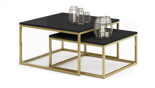 Комплект кофейных столиков ADRK Furniture Kama, черный/золотой цвет цена и информация | Журнальные столики | hansapost.ee