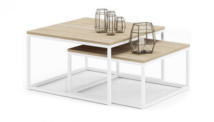 Комплект кофейных столиков ADRK Furniture Kama, светло-коричневый/белый цвет цена и информация | Журнальные столики | hansapost.ee