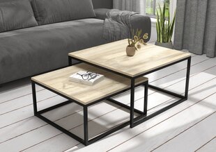 Комплект кофейных столиков ADRK Furniture Kama, светло-коричневый/черный цвет цена и информация | Журнальные столики | hansapost.ee