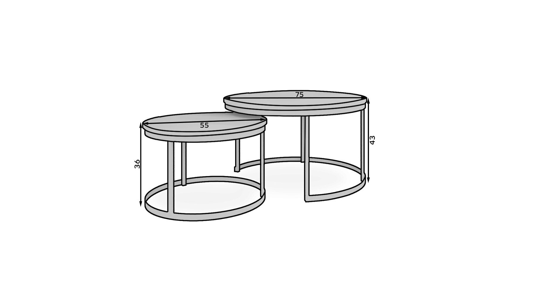 Diivanilaua komplekt Adrk Furniture Okin, valge/kuldne цена и информация | Diivanilauad | hansapost.ee