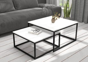 Комплект кофейных столиков ADRK Furniture Kama, белый/черный цвет цена и информация | Журнальные столики | hansapost.ee
