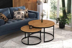 Комплект кофейных столиков ADRK Furniture Okin, коричневый/черный цвет цена и информация | Журнальные столики | hansapost.ee