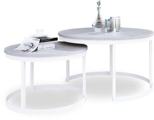 Комплект кофейных столиков ADRK Furniture Okin, серый/белый цвет цена и информация | Журнальные столики | hansapost.ee