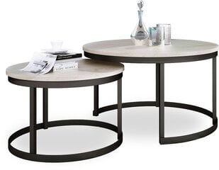Diivanilaua komplekt Adrk Furniture Okin, helepruun/must hind ja info | Diivanilauad | hansapost.ee