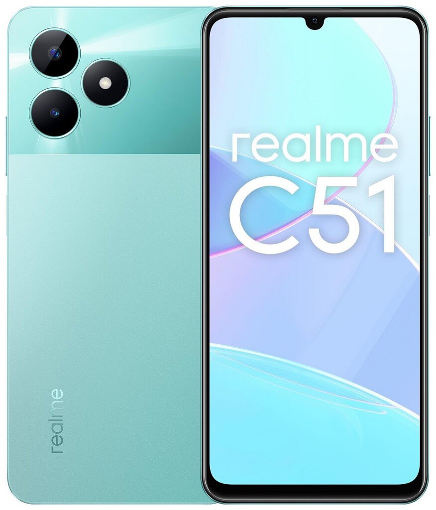 Realme C51 4/128GB Mint Green цена и информация | Telefonid | hansapost.ee