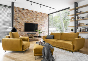 Комплект мягкой мебели из 3-х частей Eltap Megis, желтый цвет цена и информация | Комплекты мягкой мебели | hansapost.ee