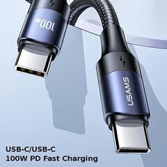 USAMS U71 USB-C в USB-C 100W PD 3м, черный цена и информация | Кабели для телефонов | hansapost.ee