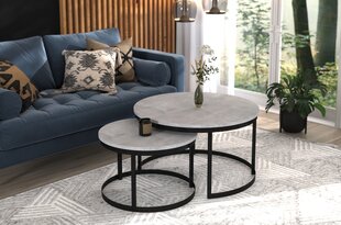 Комплект кофейных столиков ADRK Furniture Okin, серый/черный цвет цена и информация | Журнальные столики | hansapost.ee