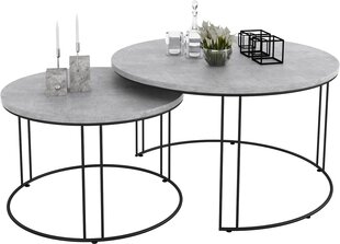 Комплект кофейных столиков ADRK Furniture Etta, серый/черный цвет цена и информация | Журнальные столики | hansapost.ee