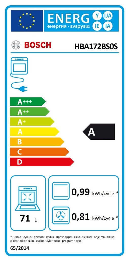 Bosch HBA172BS0S цена и информация | Ahjud | hansapost.ee