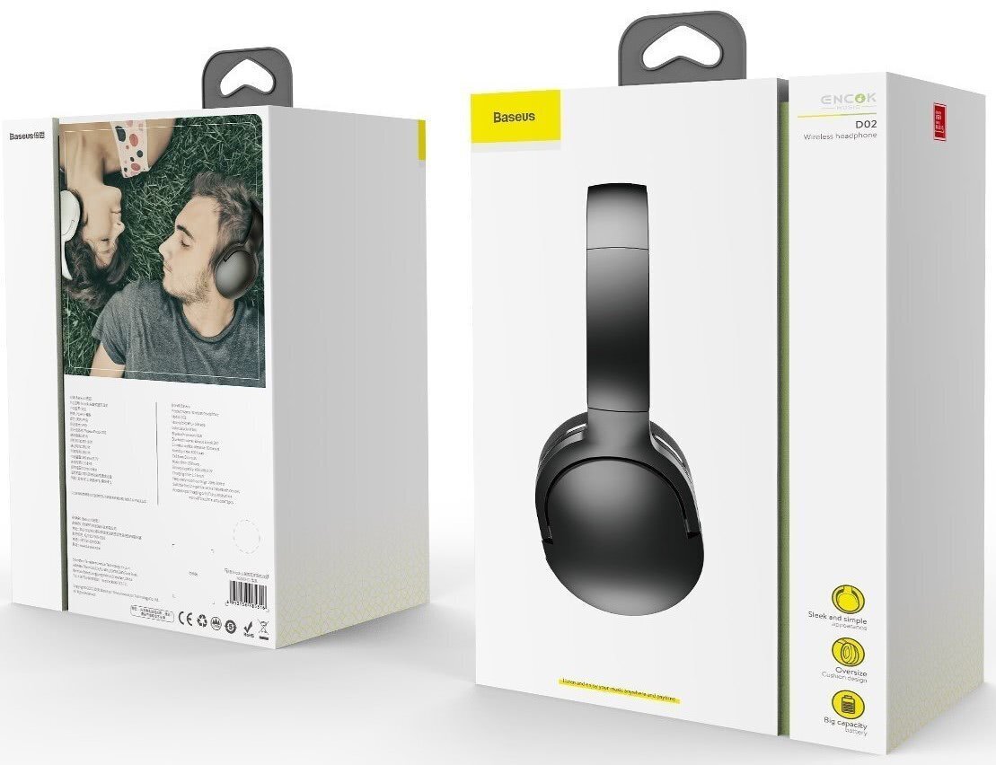 Wireless Bluetooth 5.3 Over-Ear Headphones Encok D02 Pro with Microphone, Black цена и информация | Kõrvaklapid | hansapost.ee