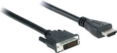 DVI-D-HDMI Adapter V7 V7E2HDMIDVID-02M  Must (2 m) цена и информация | Juhtmed ja kaablid | hansapost.ee