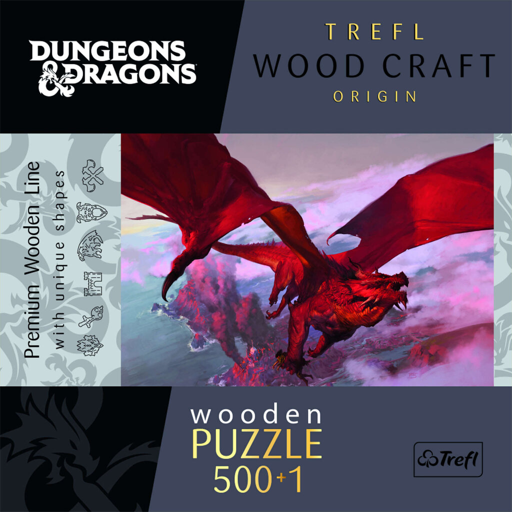 Puidust pusle Trefl Red Dragon, 500 tk. hind ja info | Pusled lastele ja täiskasvanutele | hansapost.ee