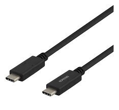 Kaabel DELTACO USB 2.0, Type C - Type C, 1m, must / USBC-2001M цена и информация | Кабели и провода | hansapost.ee