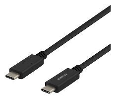 Kaabel DELTACO USB 2.0, Type C - Type C, 1m, must / USBC-2001M price and information | Wires and cables | hansapost.ee