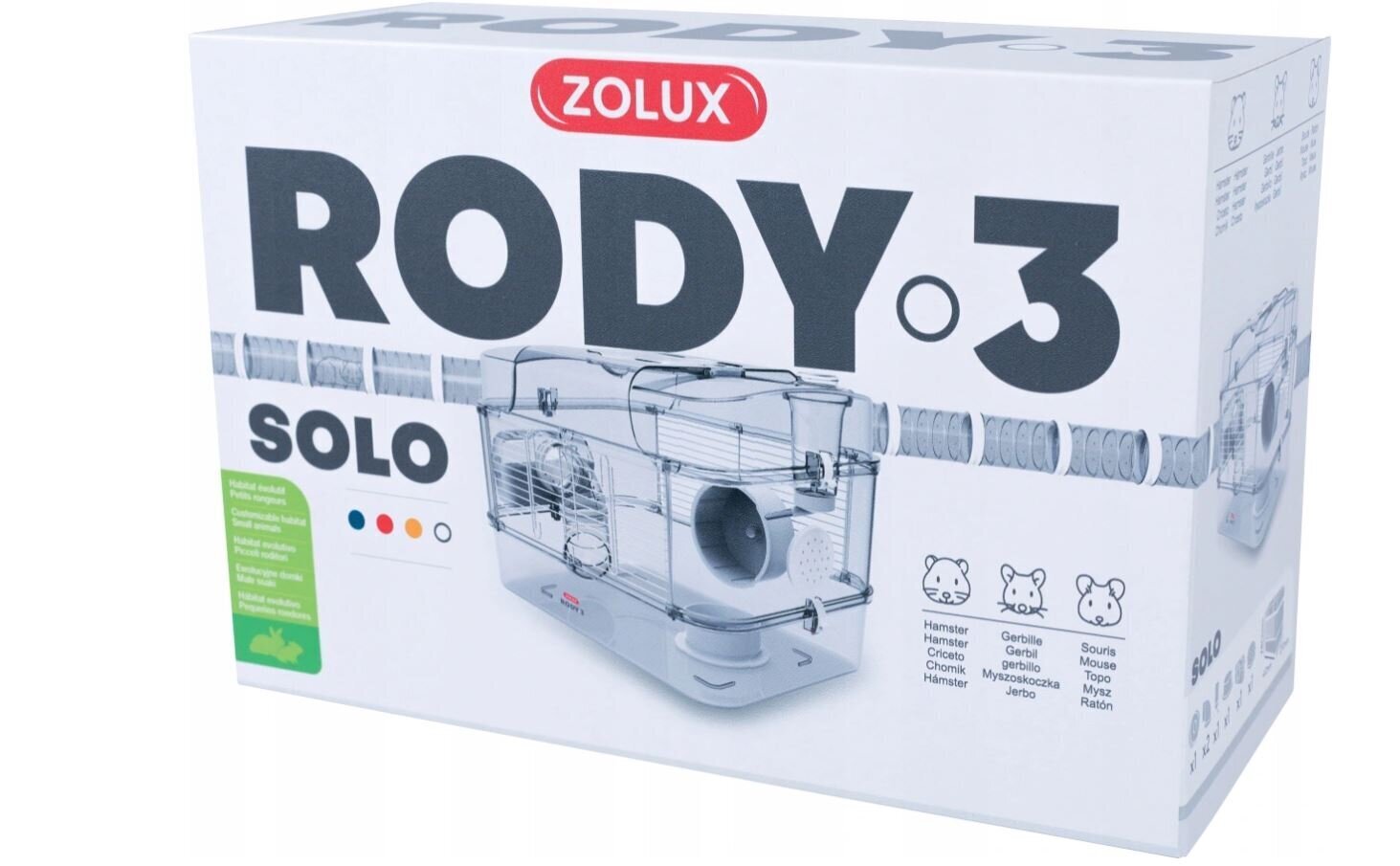 Näriliste puur Zolux Rody3 Solo, 41x27x28 cm, valge цена и информация | Transpordipuurid, -kotid ja aedikud | hansapost.ee