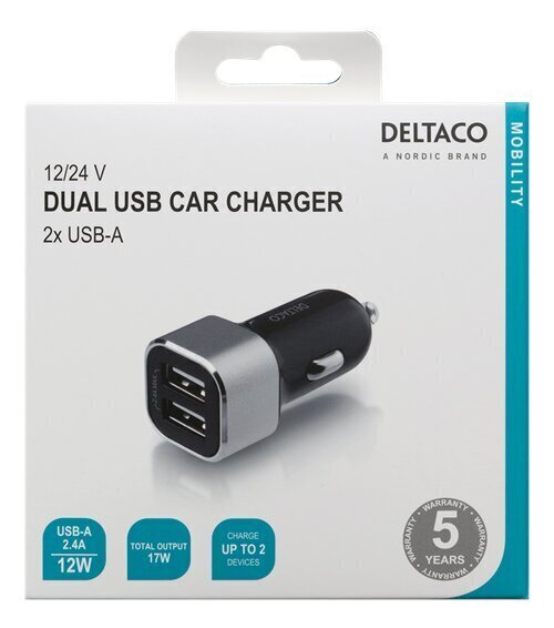 Deltaco USB-CAR126 hind ja info | Laadijad mobiiltelefonidele | hansapost.ee