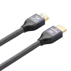 Кабель Wozinsky, HDMI 2.1 8K 60 Hz 48 Gbps / 4K 120 Hz / 2K 144 Hz, 5 м, серебряный, (WHDMI-50) цена и информация | Кабели и провода | hansapost.ee