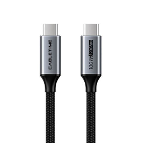Kaabel USB3.1, USB-C - USB-C, 10Gbps, 100W, 20V/ 5A, 4K/ 60HZ, 1m цена и информация | Juhtmed ja kaablid | hansapost.ee