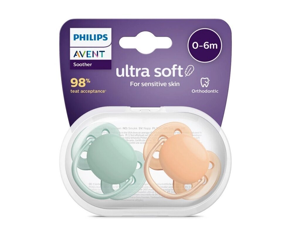 Lutt Philips Avent Ultra soft Neutral, 0-6 kuud, 2 tk. hind ja info |  Lutid | hansapost.ee