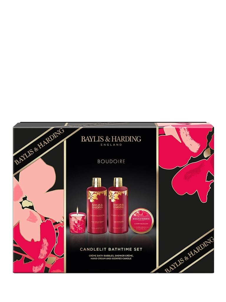 Kinkekomplekt naistele Baylis & Harding Boudiore Cherry Blossom Luxury Candlelit Bathing, 4-osaline hind ja info | Dušigeelid, õlid | hansapost.ee