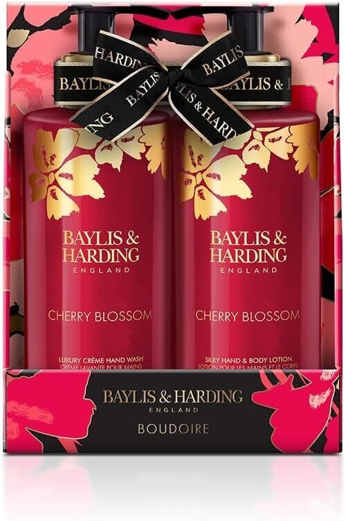 Kinkekomplekt naistele Baylis & Harding Boudiore Cherry Blossom Luxury Hand Care: kätepesuvahend 300 ml + käte- ja ihupiim 300 ml цена и информация | Kehakreemid, kehaõlid ja losjoonid | hansapost.ee