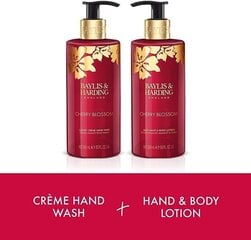 Kinkekomplekt naistele Baylis & Harding Boudiore Cherry Blossom Luxury Hand Care: kätepesuvahend 300 ml + käte- ja ihupiim 300 ml hind ja info | Kehakreemid, kehaõlid ja losjoonid | hansapost.ee