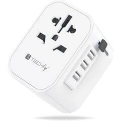 Techly 3x USB EU/UK/US toitepistikud, valge цена и информация | Выключатели, розетки | hansapost.ee