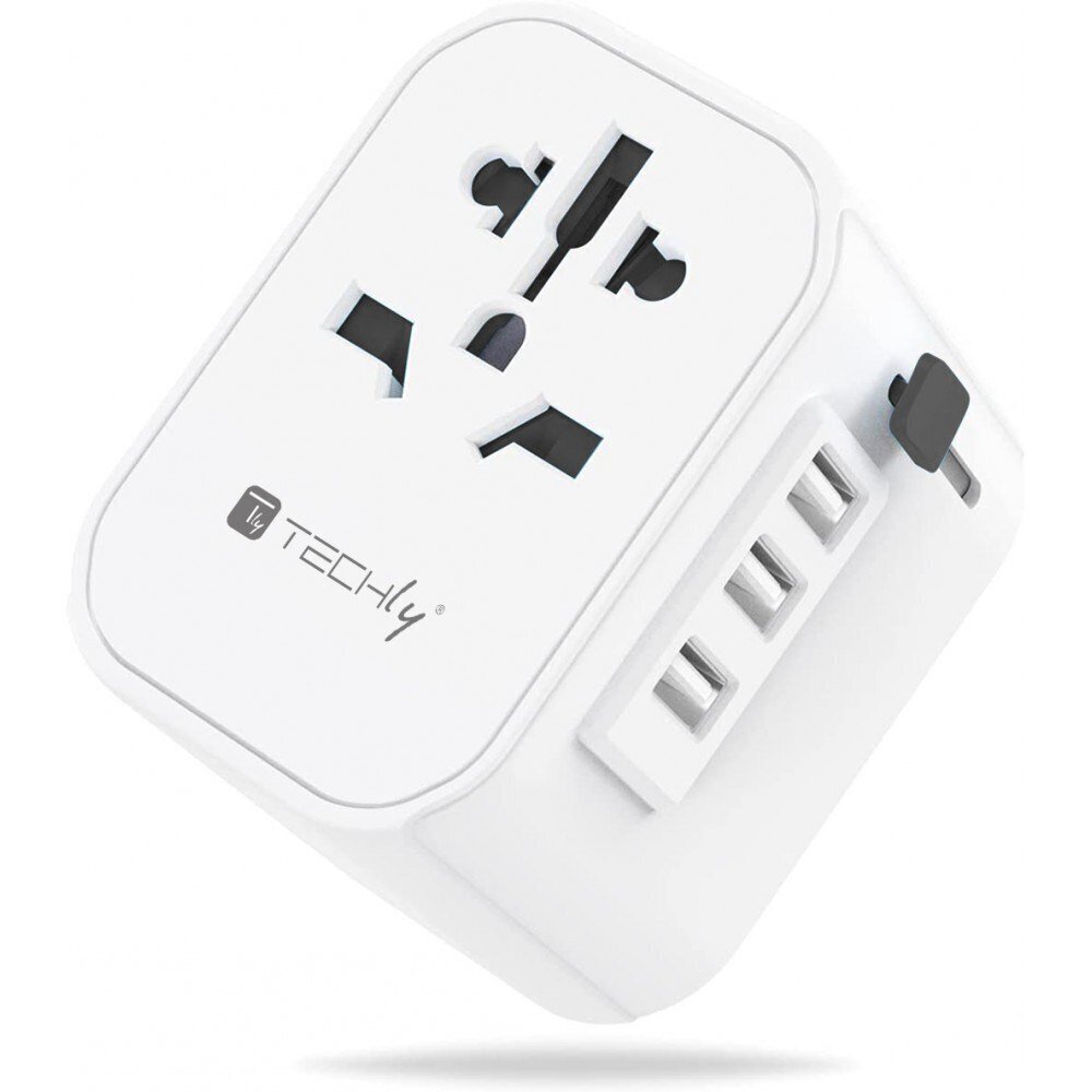 Techly 3x USB EU/UK/US toitepistikud, valge hind ja info | Pistikupesad ja lülitid | hansapost.ee