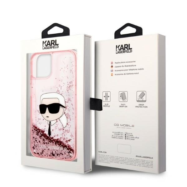 Karl Lagerfeld KLHCP14MLNKHCP iPhone 14 Plus 6,7" pink hardcase Glitter Karl Head hind ja info | Telefonide kaitsekaaned ja -ümbrised | hansapost.ee
