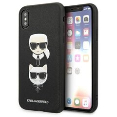 Karl Lagerfeld KLHCPXSAKICKCBK iPhone X|XS czarny|black hardcase Saffiano Karl&Choupette Head цена и информация | Чехлы для телефонов | hansapost.ee