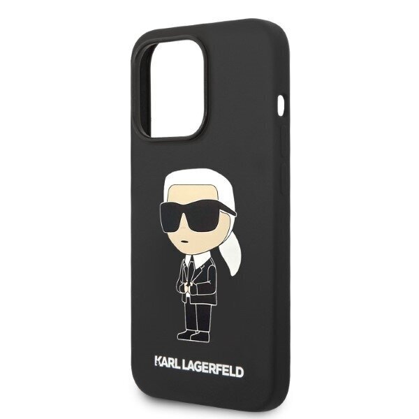 Karl Lagerfeld KLHMP14LSNIKBCK iPhone 14 Pro 6,1" hardcase black Silicone Ikonik Magsafe hind ja info | Telefonide kaitsekaaned ja -ümbrised | hansapost.ee